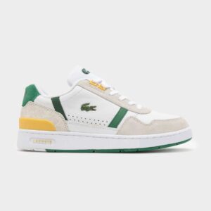 Lacoste Men's T-Clip Sneakers "White/green/yellow"
